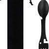 Luverno® - Spork - Incl. Bescherm Hoes - RVS - Bestek To Go - Reisbestek - Keukengadget - 5 In 1 Camping Bestek - Zwart