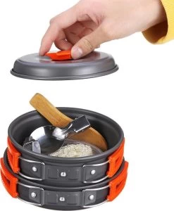 Camping Outdoor Kookset 13-delig Camping Servies En Pannen Pannenset Keukengerei - BPA-vrij & Geen Giftige Stoffen - Opvouwbaar & Licht - Ideaal Voor Reizen, Festival, Wandelen -Kampeerclub 989x1200 4