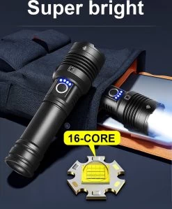 Qaweinuo - Led Zaklamp - XHP220 - Usb Oplaadbare Zaklamp - Nieuwe High Power Led Zaklamp - Militaire Zaklamp - 700 Meter Bereik -Kampeerclub 990x1200 7