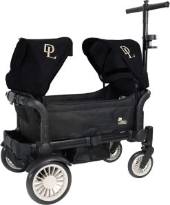 Deryan Luxe Sandy Bolderkar - Duo Buggy - Tandem Buggy - Opvouwbaar - Inklapbare Bolderwagen - Duo Kinderwagen - Zwart -Kampeerclub 999x1200 3